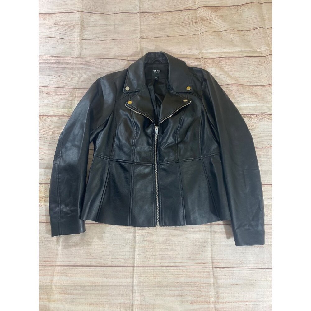 Torrid Women's Black Faux Leather Full Zip Jacket - 0 (Medium) - Picture 4 of 13